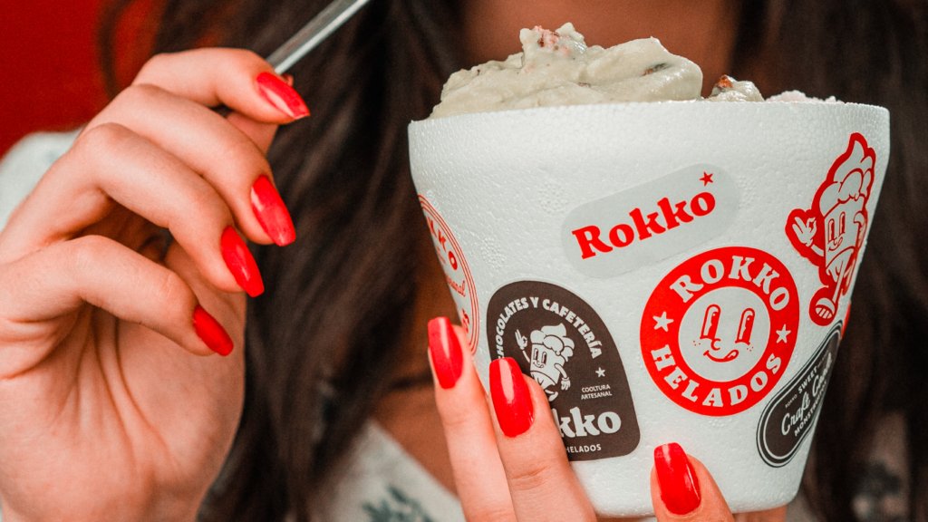 Rokko Ice Cream Shop branding, logo design and interior atmosphere.