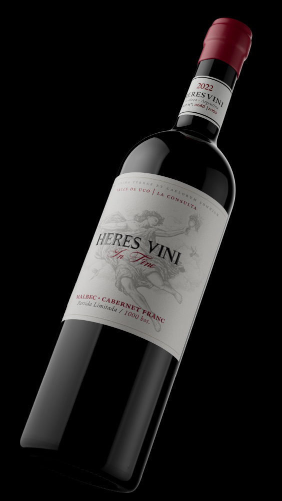 Heres Vini Wines packaging design and elegant wine label.