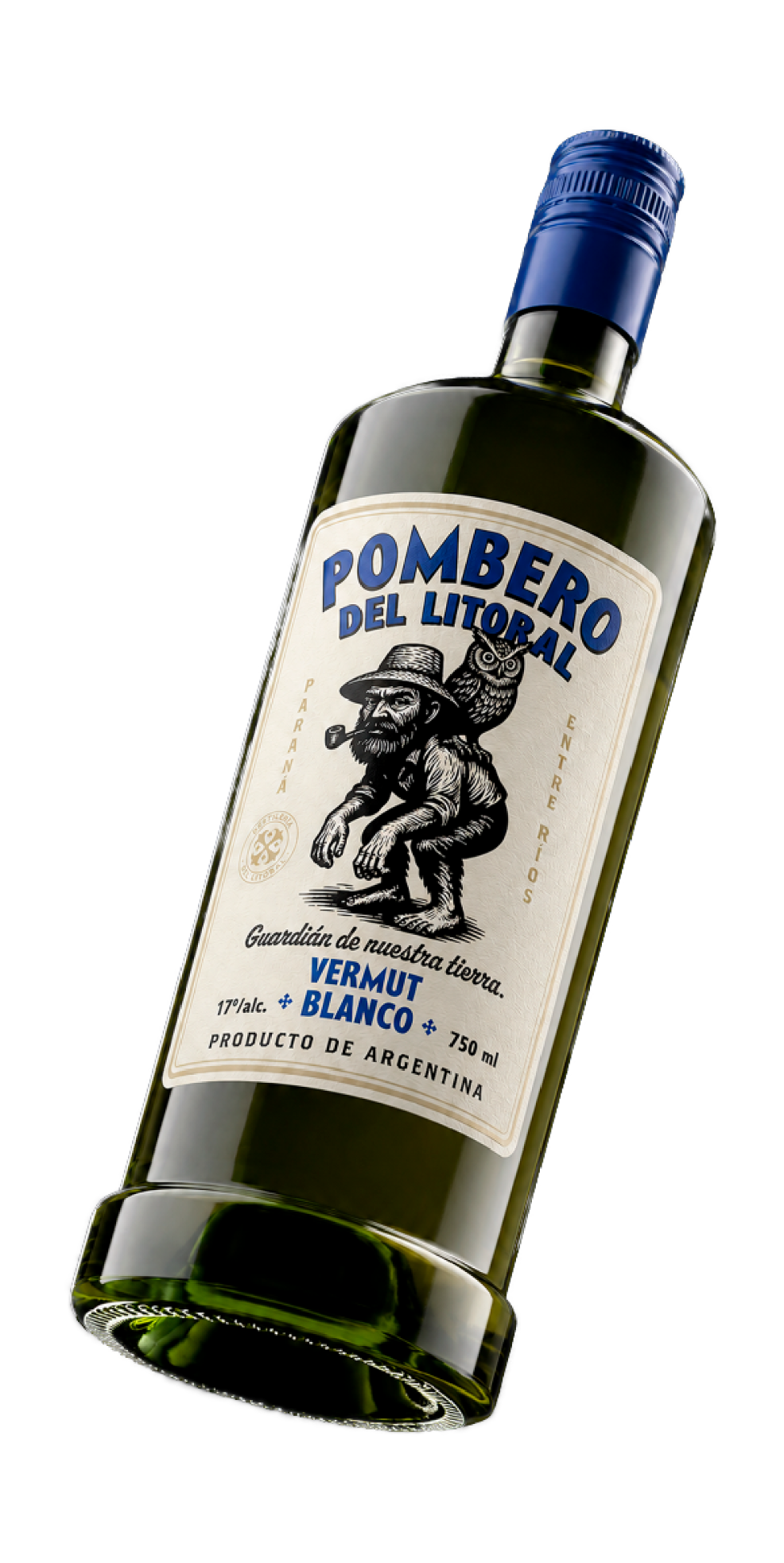 Pombero del Litoral vermouth packaging.